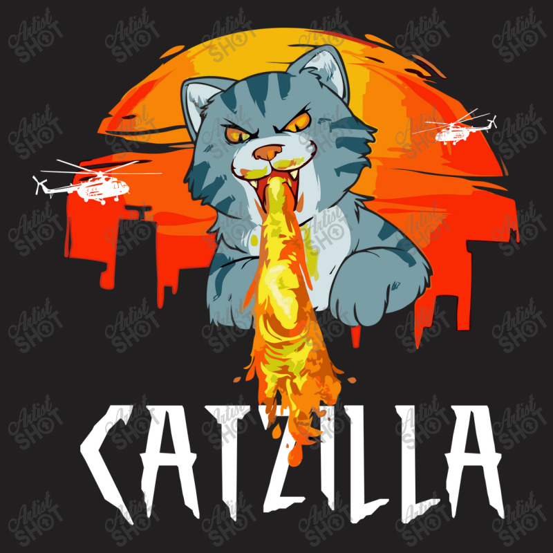 Catzilla T-shirt | Artistshot