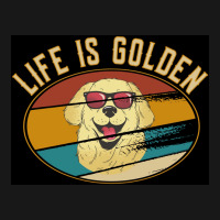 Retro Golden Retriever Life Is Golden Poster Flannel Shirt | Artistshot