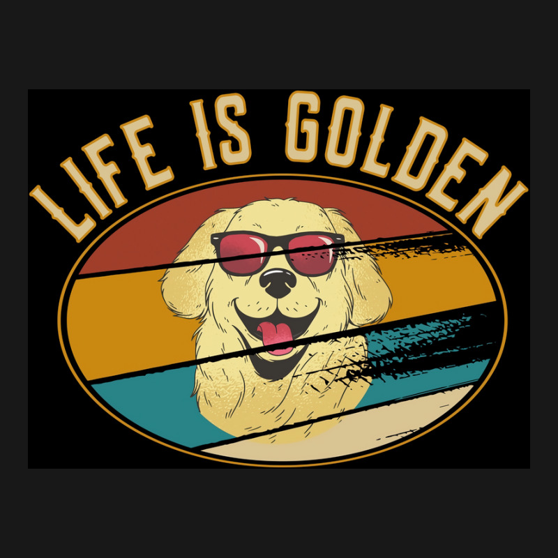 Retro Golden Retriever Life Is Golden Poster Flannel Shirt | Artistshot