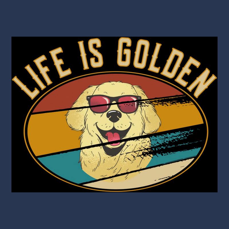 Retro Golden Retriever Life Is Golden Poster Men Denim Jacket | Artistshot