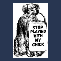 Stop Playing With My Chick Poster Vintage Men Denim Jacket | Artistshot