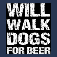 Will Walk Dogs For Beer Funny Male Dog Walker Quote Saying Design For Men Denim Jacket | Artistshot