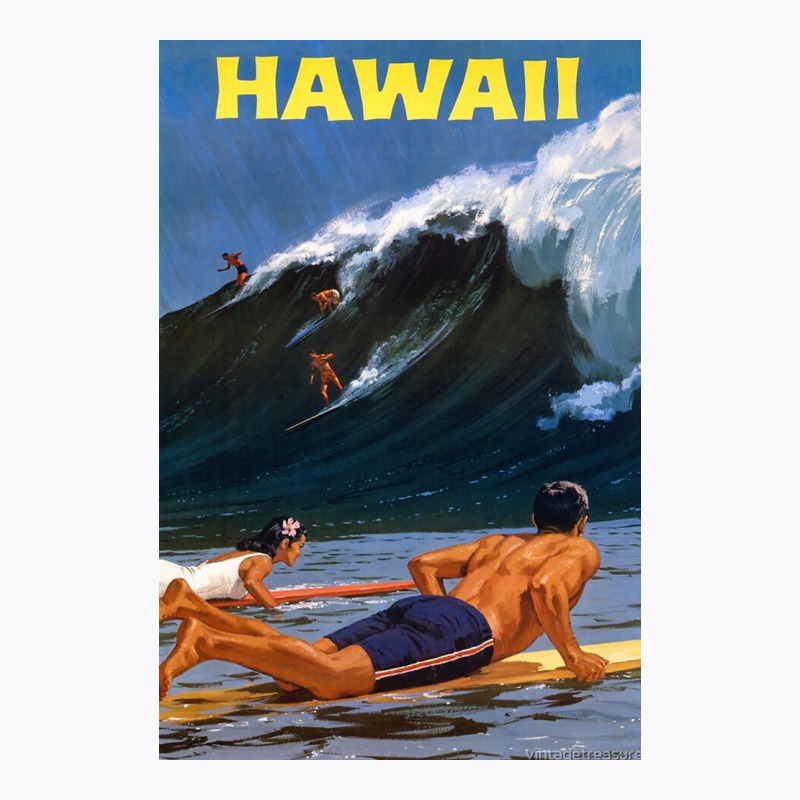 Hawaii Vintage Travel Poster Restored T-shirt | Artistshot