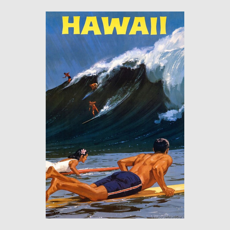 Hawaii Vintage Travel Poster Restored Hoodie & Jogger Set | Artistshot