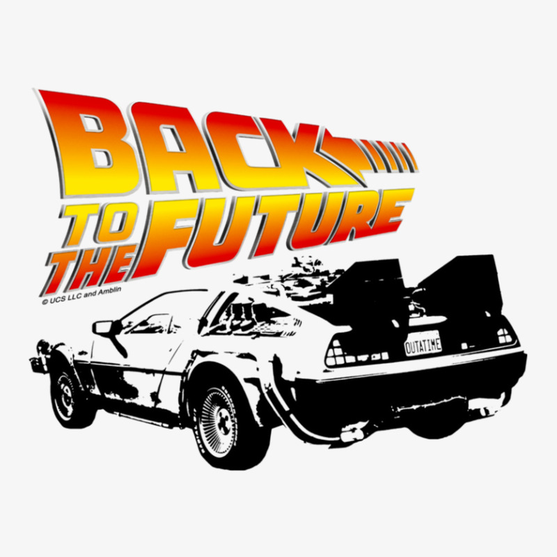 Back To The Future Delorean Stencil Fan Art Ladies Fitted T-Shirt by aikhangawade | Artistshot