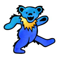 Blue Grateful Dancing Hippie Classic Rock Dead Bear Sticker | Artistshot