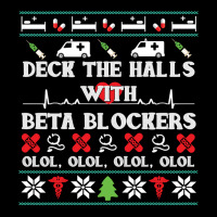 Deck The Halls Beta Blockers Nurse Christmas Ugly Sweater Pullover Hoo Pocket T-shirt | Artistshot