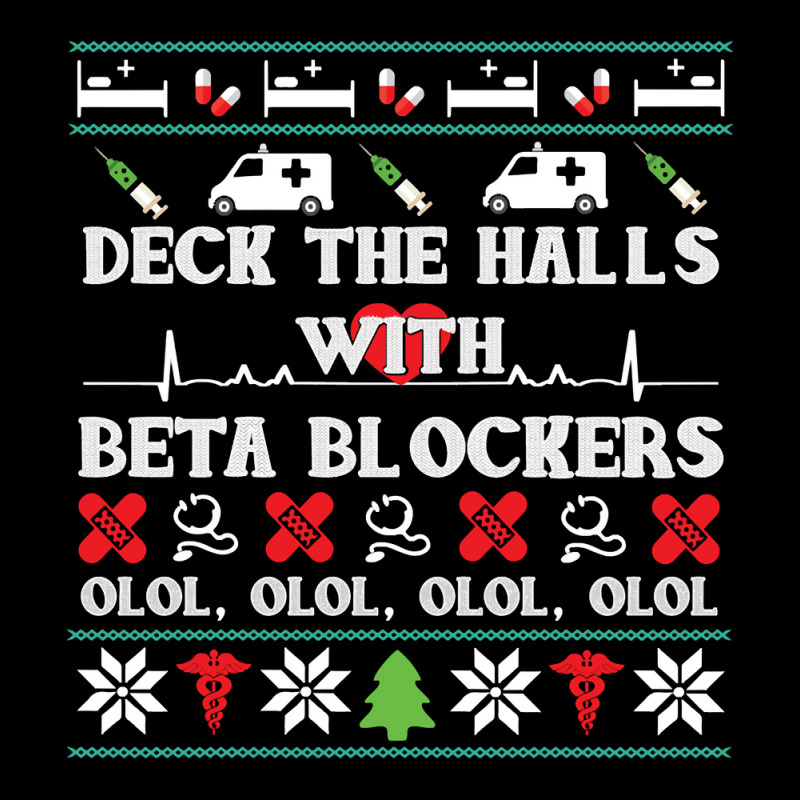 Deck The Halls Beta Blockers Nurse Christmas Ugly Sweater Pullover Hoo V-Neck Tee by mehen | Artistshot