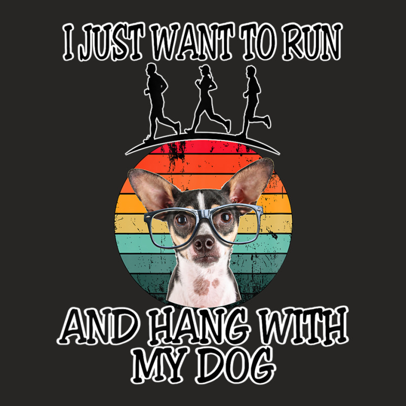 I Want To Run & Hang W Chihuahua W Glasses Ladies Fitted T-Shirt by jinhwaatelieg | Artistshot