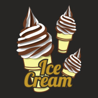 Ice Cream Chocolatte Vanilla Cone Ladies Fitted T-shirt | Artistshot