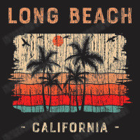 Long Beach California Summer Beach Sunset Retro T-shirt | Artistshot