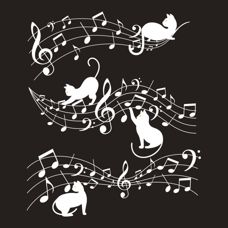 Music Note And Cat For Dark Tank Top by autlu2024 | Artistshot