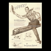 1951 Genuine Rr Ad - Hey Kiddies!  Hop On My Train! Long V-neck Tee | Artistshot