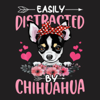 Easily Distracted By Chihuahua Floral Dog Mom T-shirt | Artistshot