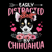 Easily Distracted By Chihuahua Floral Dog Mom Zipper Hoodie | Artistshot