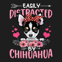 Easily Distracted By Chihuahua Floral Dog Mom Classic T-shirt | Artistshot