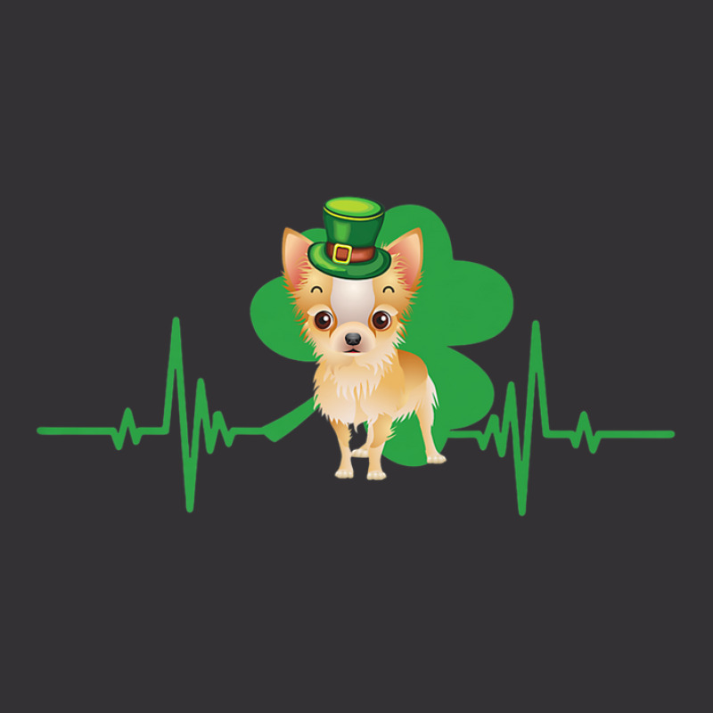 Chihuahua Dog Heartbeat Leprechaun Shamrock St Patricks Day Vintage Hoodie | Artistshot