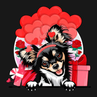 Tri Colo Chihuahua Valentines Day Dog Hearts Flowers Flannel Shirt | Artistshot