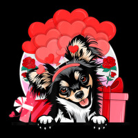 Tri Colo Chihuahua Valentines Day Dog Hearts Flowers Pocket T-shirt | Artistshot