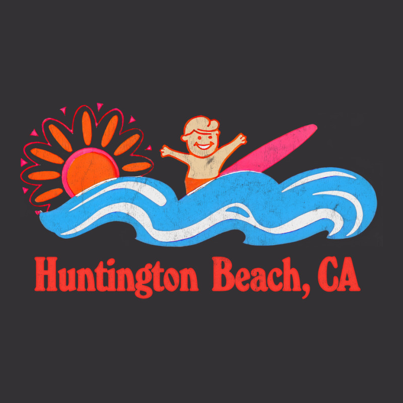 Huntington Beach, Ca   Original Retro Style Surf Beach Design Vintage Hoodie | Artistshot