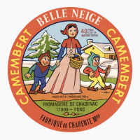 Belle Neige Camembert     Vintage Francophile Cheese Label T-shirt | Artistshot