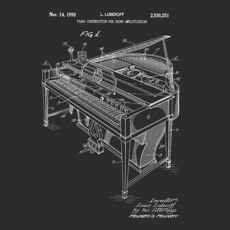 Piano Art Patent Print 1950 Exclusive T-shirt | Artistshot