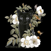 Womens Black Cat Flower White Gifts Black Cat Loves Youth Jogger | Artistshot