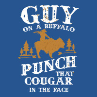 Guy On A Buffalo Punch That Cougar In The Face Ladies Fitted T-shirt | Artistshot