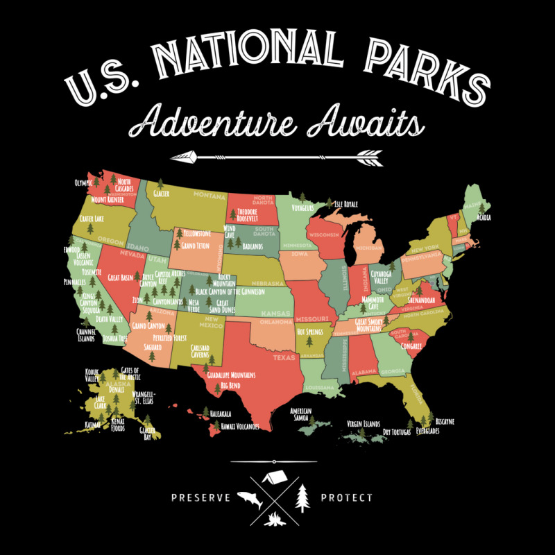 National Park Map Vintage T Shirt   All 59 National Parks Legging by rizhovamariam | Artistshot