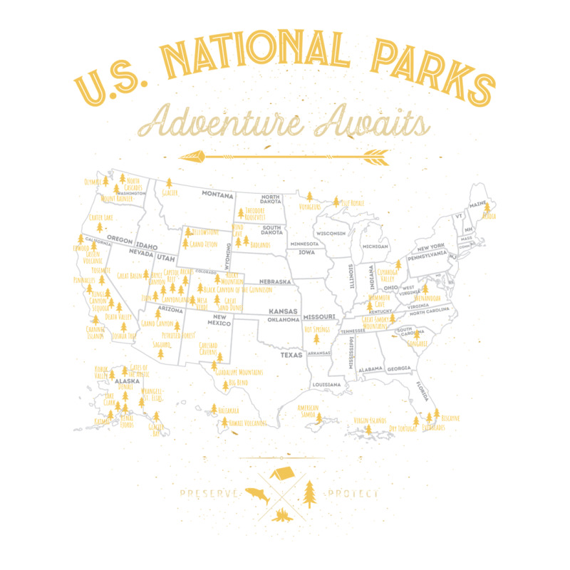 National Park Map Vintage T Shirt   All 59 National Parks Gifts Men Wo V-Neck Tee by rizhovamariam | Artistshot