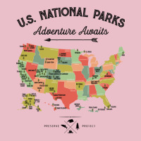 National Park Map Vintage T Shirt   All 59 National Parks Gifts T Shir Adjustable Cap | Artistshot