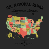 National Park Map Vintage T Shirt   All 59 National Parks Gifts T Shir Printed Hat | Artistshot