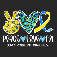 Peace Love Cure Blue & Yellow Ribbon Down Syndrome Awareness T Shirt Women's Pajamas Set | Artistshot