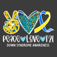 Peace Love Cure Blue & Yellow Ribbon Down Syndrome Awareness T Shirt Men's Polo Shirt | Artistshot