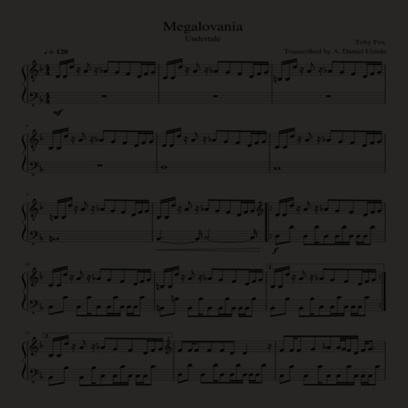 Megalovania Sheet Music 1 Ladies Fitted T-Shirt by RogerHunnell | Artistshot