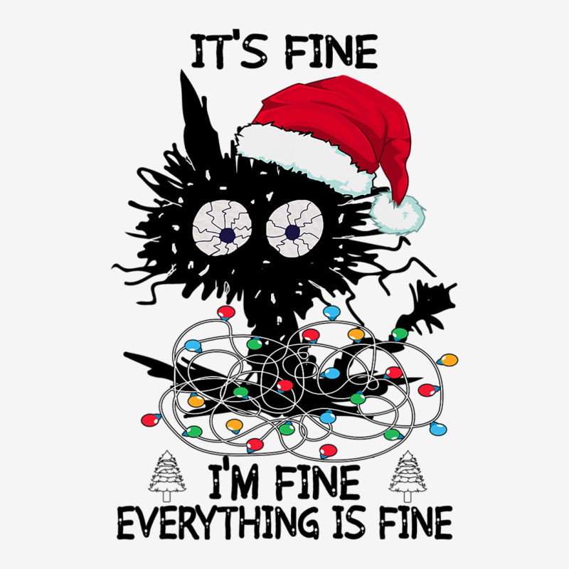 Black Cats Christmas It S Fine I M Fine Everything Is Fine Adjustable Cap | Artistshot