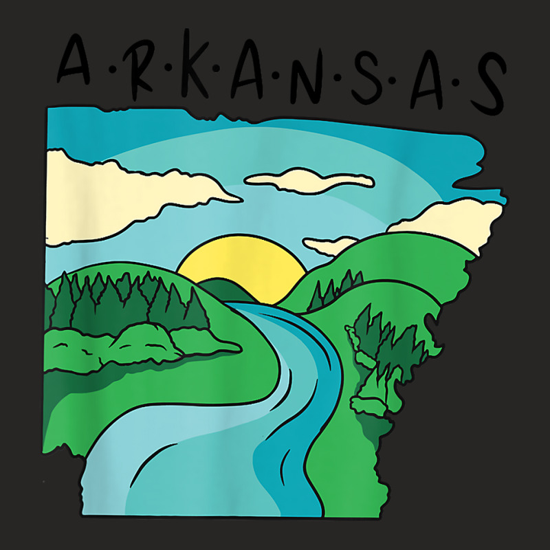 Arkansas Home Town Landscape Of Arkansas Mississippi River T Shirt Ladies Fitted T-Shirt by shmonotpv4s | Artistshot