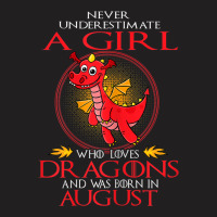 Girl Loves Dragons August Shirt Funny Gift Birthday T-shirt | Artistshot