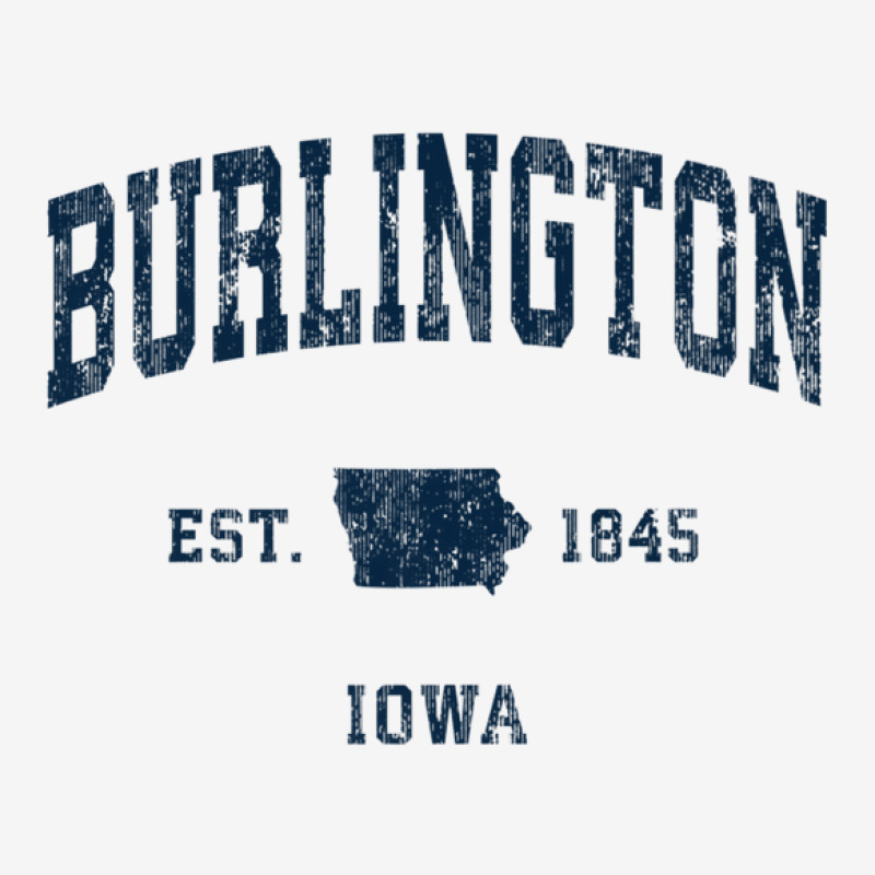 Burlington Iowa Ia Vintage Athletic Navy Sports Design Landscape Canvas Print | Artistshot