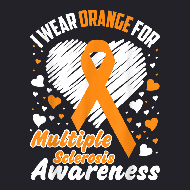 I Wear Orange For Multiple Sclerosis Awareness Shirt Tshirt Unisex Sherpa-lined Denim Jacket | Artistshot