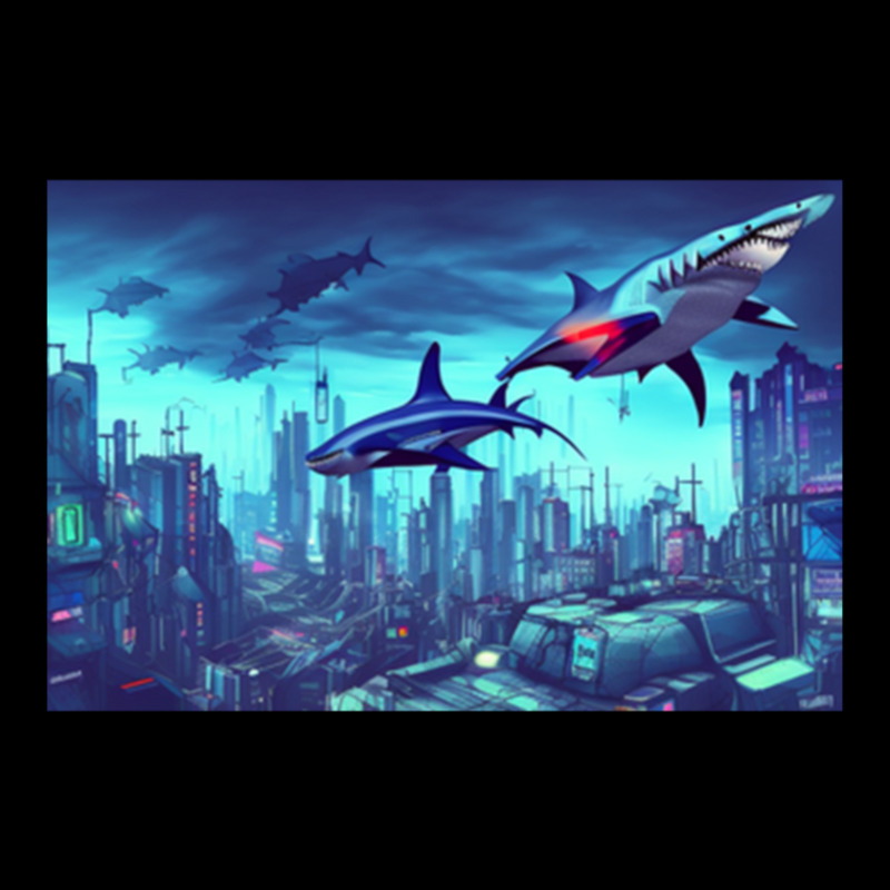 Mechanical Sharks In The Futuristic City Cropped Sweater by AbeaJuanje | Artistshot