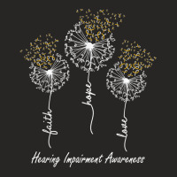 Hearing Impairment Awareness Faith Hope Love Dandelion T Shirt Ladies Fitted T-shirt | Artistshot