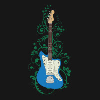 Blue Offset Style Electric Guitar Flowering Vines Medium-length Apron | Artistshot