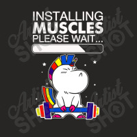 Unicorn Installing Muscle3 Ladies Fitted T-shirt | Artistshot