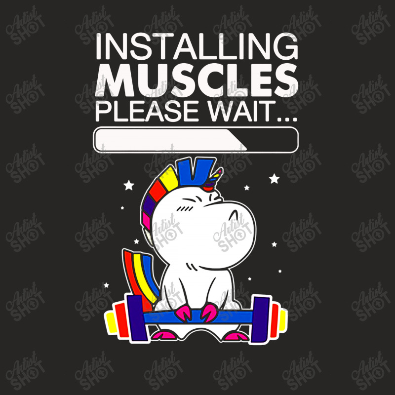 Unicorn Installing Muscle3 Ladies Fitted T-Shirt by hoainv | Artistshot