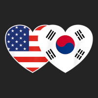 South Korea Usa Flag Twin Heart T Shirt For Korean Americans 3/4 Sleeve Shirt | Artistshot