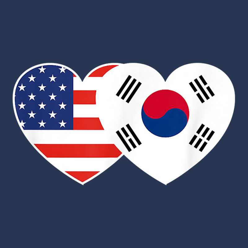 South Korea Usa Flag Twin Heart T Shirt For Korean Americans Men Denim Jacket | Artistshot