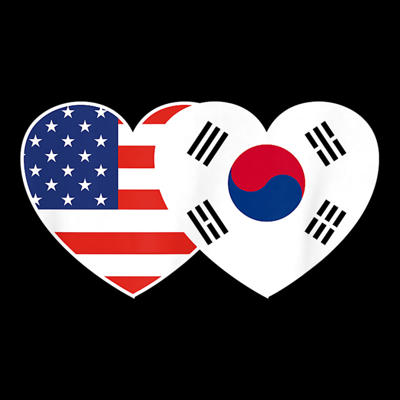 South Korea Usa Flag Twin Heart T Shirt For Korean Americans Fleece Short | Artistshot