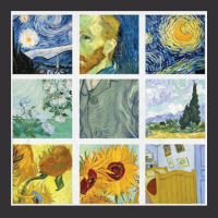 Vincent Van Gogh Painting Grid Vintage Short | Artistshot