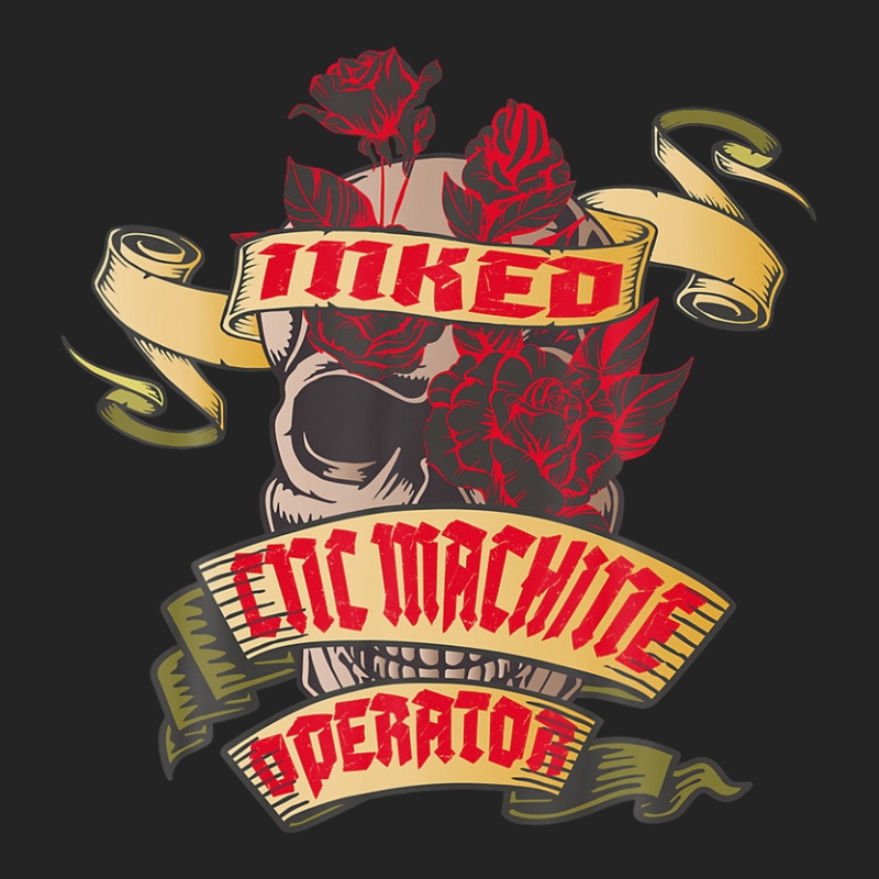 Cnc Machine Operator Inked Skull & Red Roses Tattoo 3/4 Sleeve Shirt | Artistshot